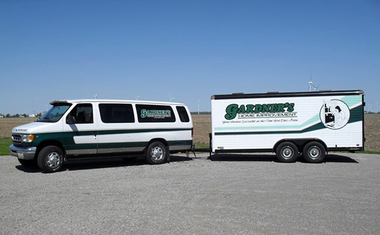 Gardner's Windows truck and trailer
